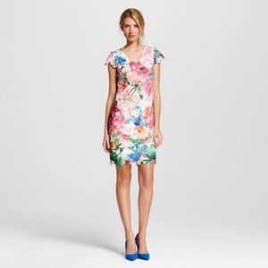 Printed Lace Floral Dress by DR COLLECTION